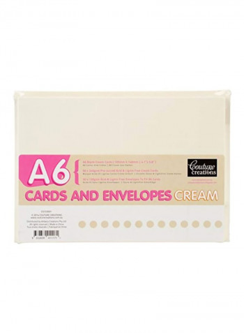 50-Piece A6 Cards With Envelopes Set Cream