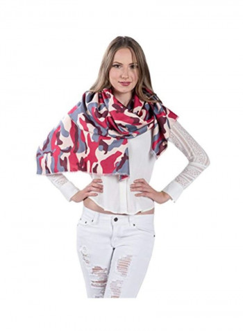 Camouflage Winter Scarves Red/Brown/Beige
