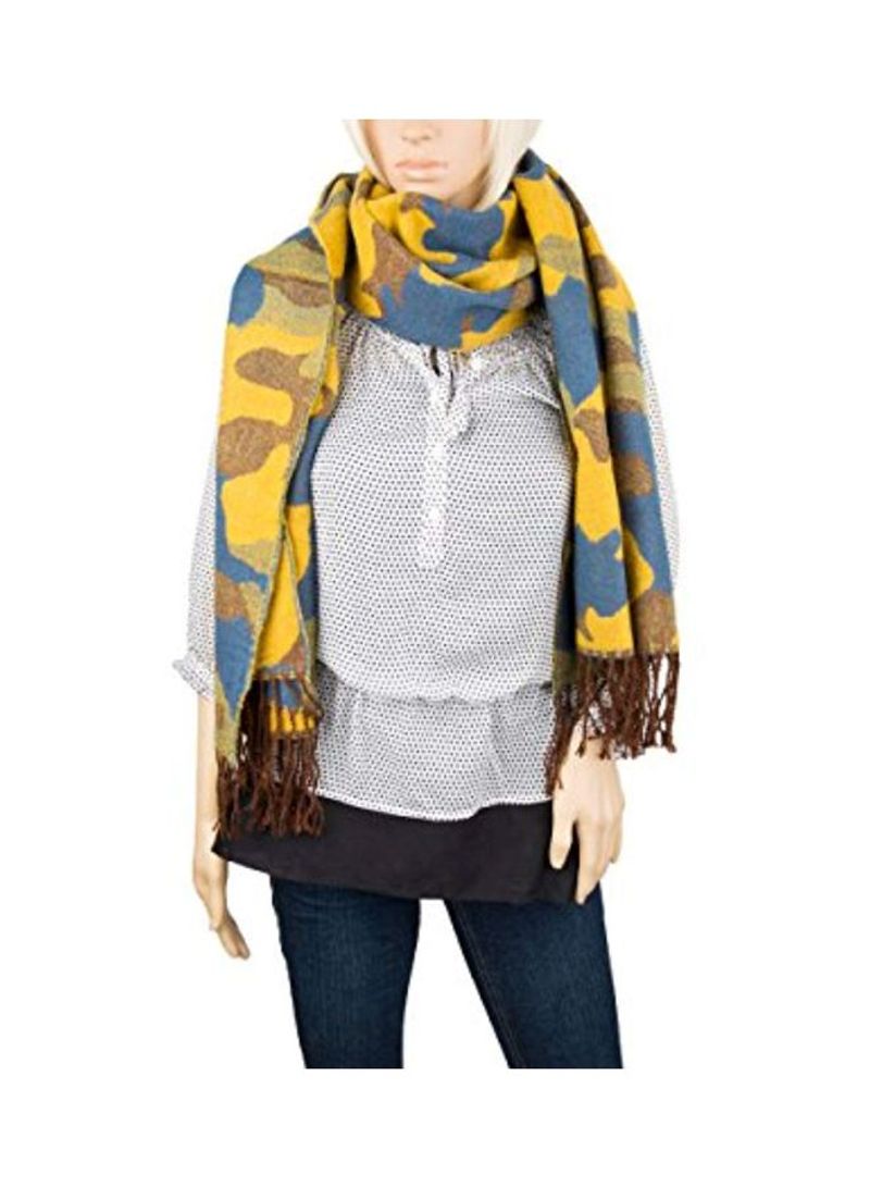 Camouflage Winter Scarves Yellow/Blue/Brown