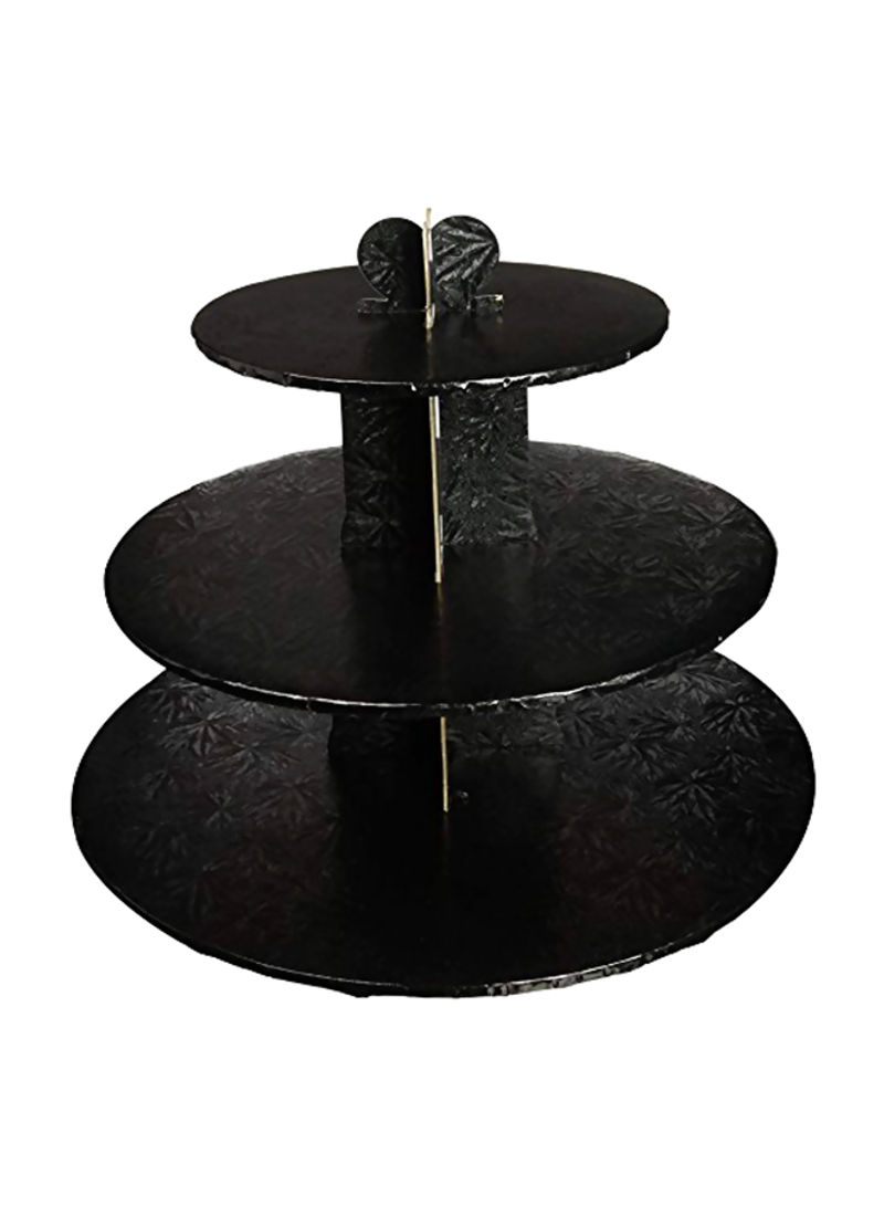 Triple Layer Cupcake Stand Black 14.5x14.5x2inch