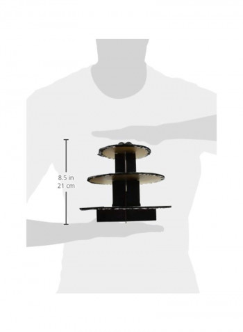 Triple Layer Cupcake Stand Black 14.5x14.5x2inch