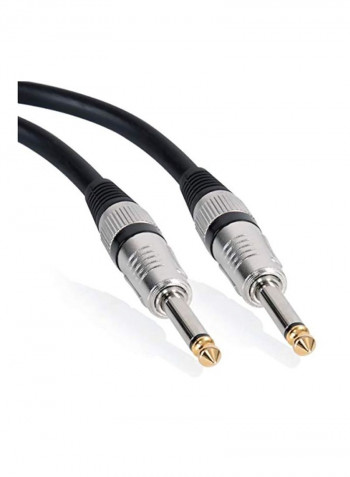 12-Gauge Mono Jack Male Connection Professional Speaker Cable Wire 50feet Black/Silver
