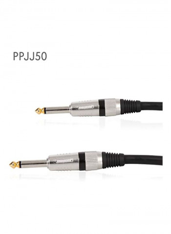 12-Gauge Mono Jack Male Connection Professional Speaker Cable Wire 50feet Black/Silver