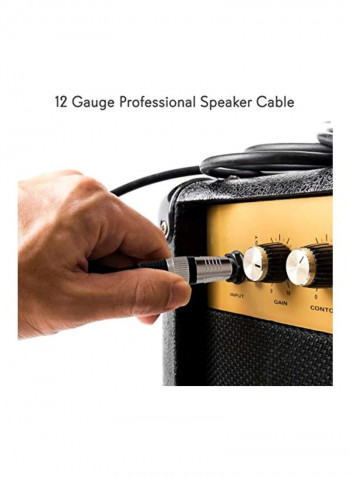 12-Gauge Mono Jack Male Connection Professional Speaker Cable Wire 50feet Black/Silver