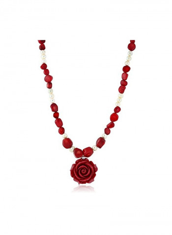 Brass Pearl Embellished Jewellery Set