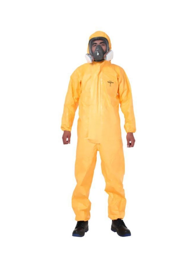Protective Hooded Chemical Suit Yellow XXL