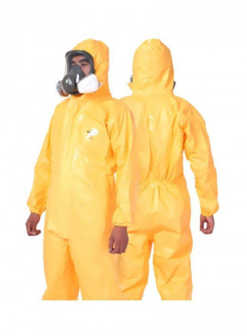 Protective Hooded Chemical Suit Yellow XXL