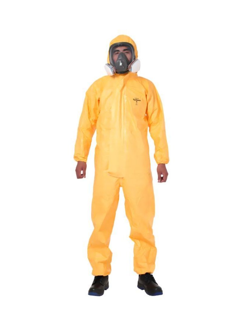 Protective Hooded Chemical Suit Yellow XXXL