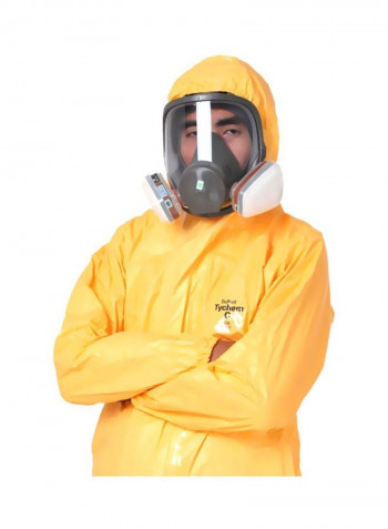 Protective Hooded Chemical Suit Yellow XXXL