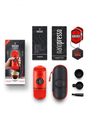 Nanopresso Portable Espresso Maker with Protective Case Lava Red WC-NANOP-RED Lava Red