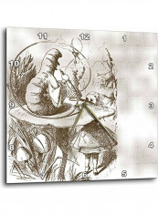 Vintage Alice In Wonderland Wall Clock Brown/White 15x15inch
