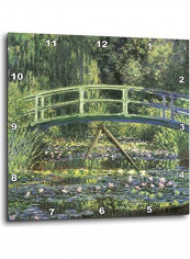Water Lilies And Japanese Bridge Monet Vintage Wall Clock Multicolour 15 X 15inch