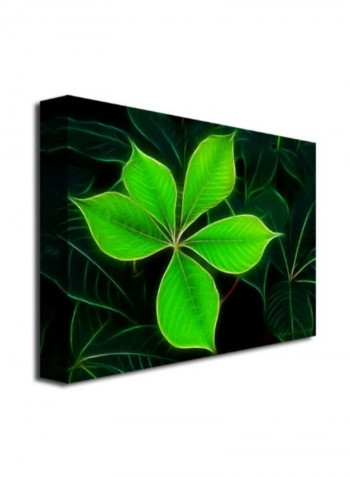 Big Green Leaf Canvas Wall Art Green 18 x 24inch