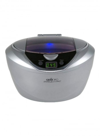 Professional Ultrasonic Machine With 5 Cleaning Cycles And Digital Timer Silver/Black 9x6.5x6.2inch