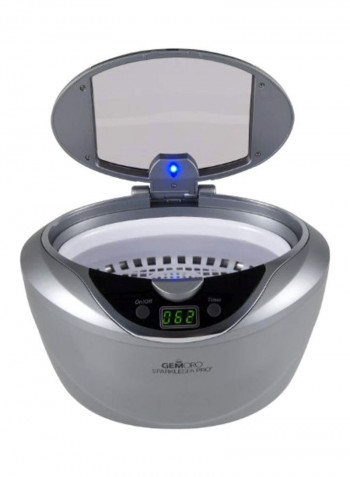 Professional Ultrasonic Machine With 5 Cleaning Cycles And Digital Timer Silver/Black 9x6.5x6.2inch