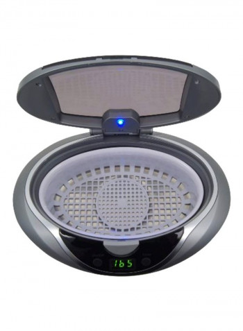 Professional Ultrasonic Machine With 5 Cleaning Cycles And Digital Timer Silver/Black 9x6.5x6.2inch