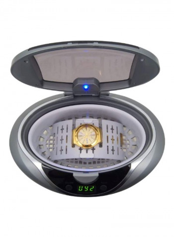 Professional Ultrasonic Machine With 5 Cleaning Cycles And Digital Timer Silver/Black 9x6.5x6.2inch