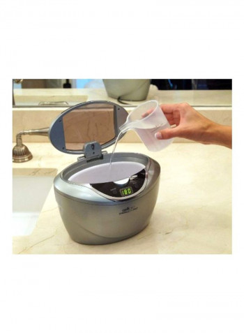 Professional Ultrasonic Machine With 5 Cleaning Cycles And Digital Timer Silver/Black 9x6.5x6.2inch