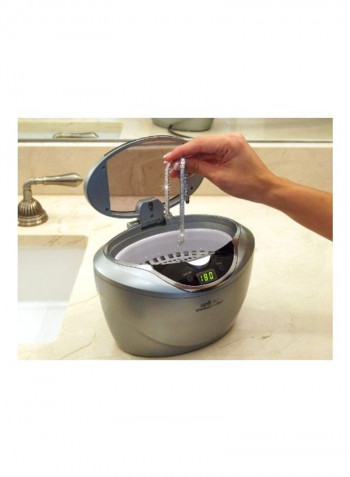 Professional Ultrasonic Machine With 5 Cleaning Cycles And Digital Timer Silver/Black 9x6.5x6.2inch