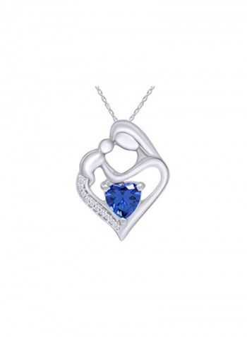 14K White Gold Heart Diamond Necklace