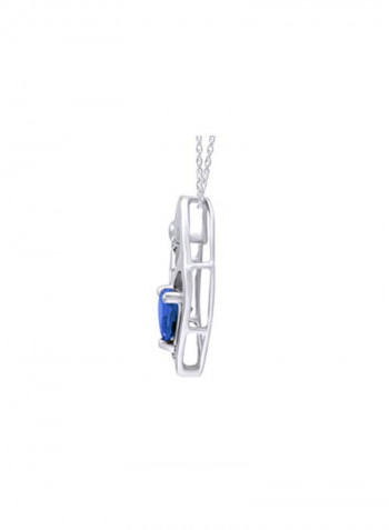 14K White Gold Heart Diamond Necklace