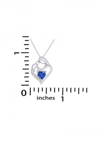 14K White Gold Heart Diamond Necklace