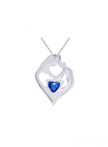 14K White Gold Heart Diamond Necklace