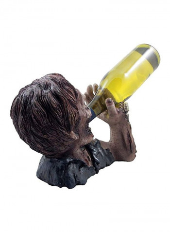 Wine Bottle Holder Statue Black/Brown/Grey 12x6x7.75inch