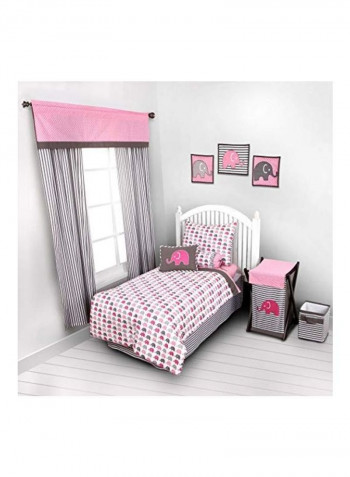 4-Piece Elephants Printed Bedding Set