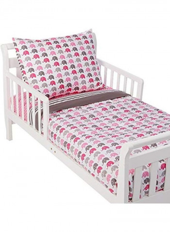 4-Piece Elephants Printed Bedding Set
