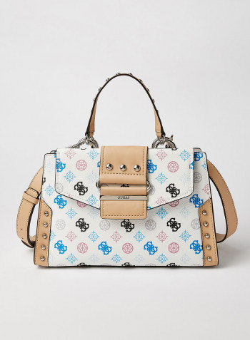 Greta Girlfriend Satchel White Multi