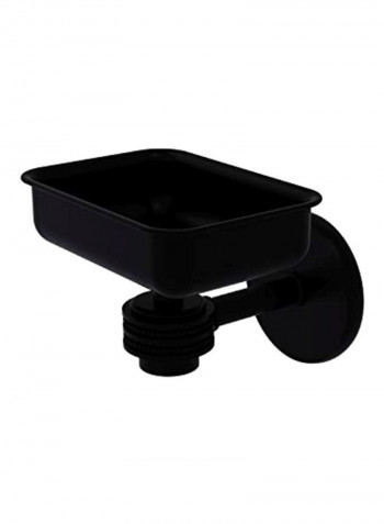 Wall Mounted Dotted Accents Soap Dish Black 4.5x3.5x3inch