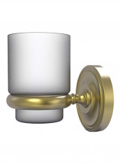 Wall Mounted Tumbler And Toothbrush Holder Gold/Clear