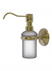 Monte Carlo Collection Wall Mounted Soap Dispenser Gold/Clear 3x3x7inch