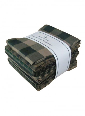 12-Piece Homespun Fat Quarter Green/Beige 18x21inch
