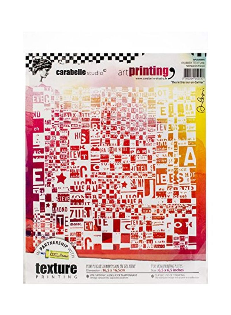 Art Printing Plate Letters On A Checkerboard Red/Orange/Yellow