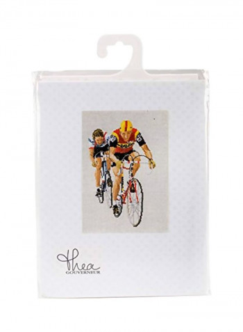 Cycling Cross Stitch Kit Yellow/Red/Black
