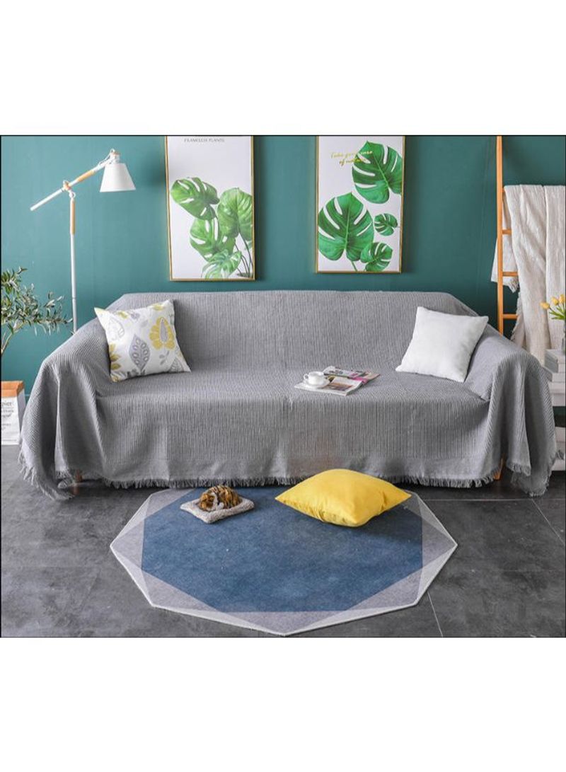 Modern Style Full Covered Sofa Slipcover Grey 180-340centimeter