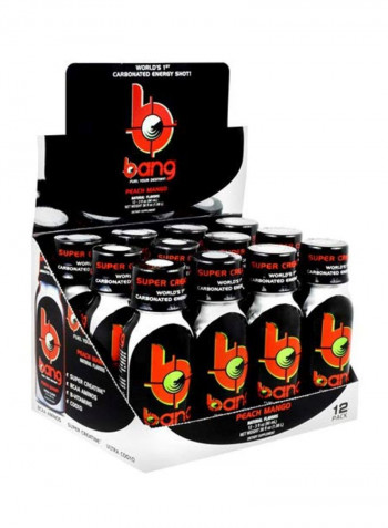 12-Piece Carbonated Energy Shot - Peach Mango