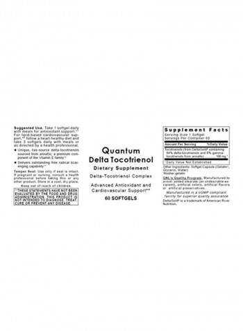 Delta Tocotrienol Dietary Supplement - 60 Capsules