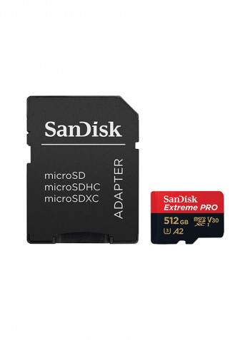 بطاقة ذاكرة إكستريم برو microSDXC متوافقة مع برنامج ريسكيو برو ديولكس سعة 170 ميجابايت/ ثانية A2 C10 V30 UHS-I U4 سعة 512 جيجابايت، ألوان متعددة 512غيغابايت متعدد الألوان