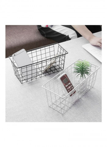 Wall-Mounted Storage Basket Black 28x11x12centimeter