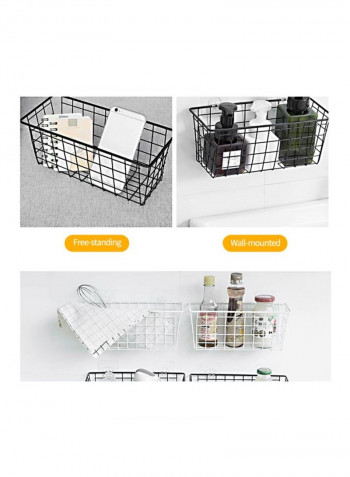 Wall-Mounted Storage Basket Black 28x11x12centimeter