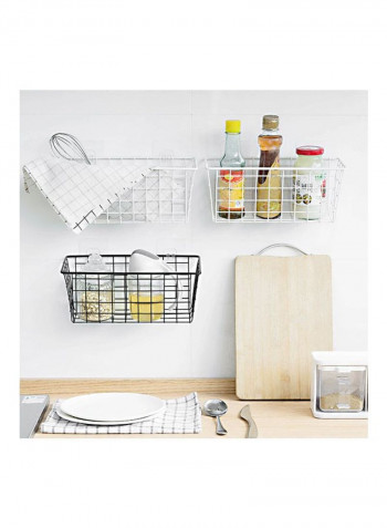 Wall-Mounted Storage Basket Black 28x11x12centimeter