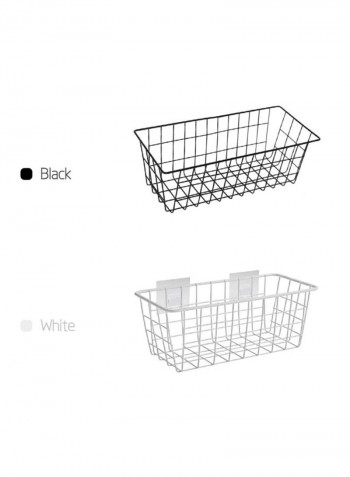 Wall-Mounted Storage Basket Black 28x11x12centimeter