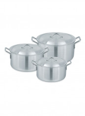 3 Piece Sonex Set With Lid Silver 36-41centimeter