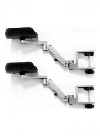 2-Piece Aluminum Alloy Elbow Rest Set Silver/Black