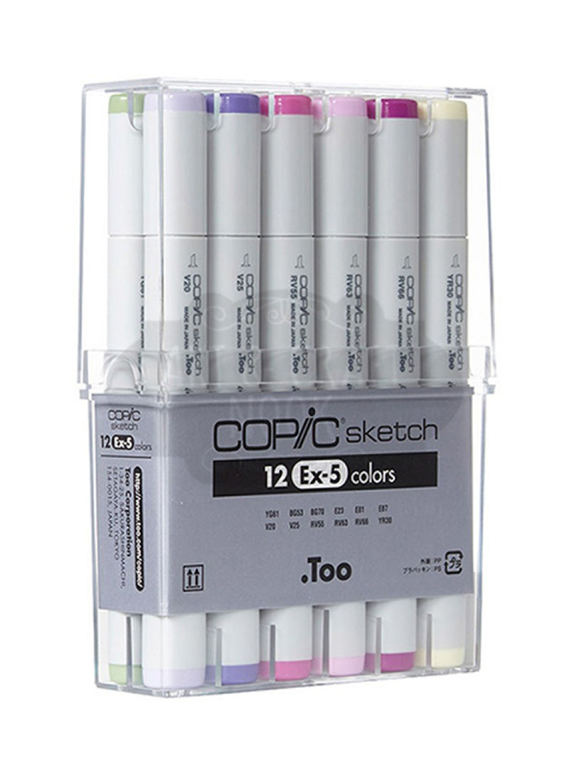 Set Of 12 Ex-5 Marker Multicolour