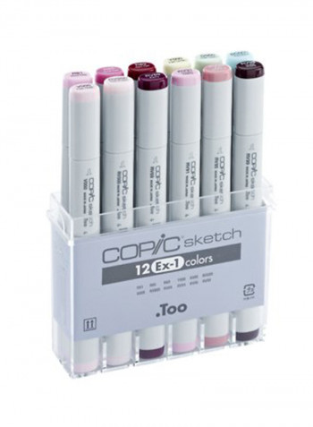 Set Of 12 Ex-1 Marker Multicolour