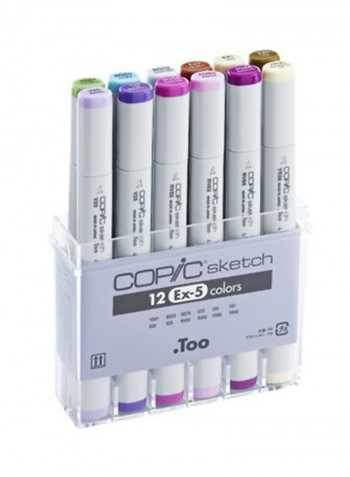 Set Of 12 Ex-5 Marker Multicolour